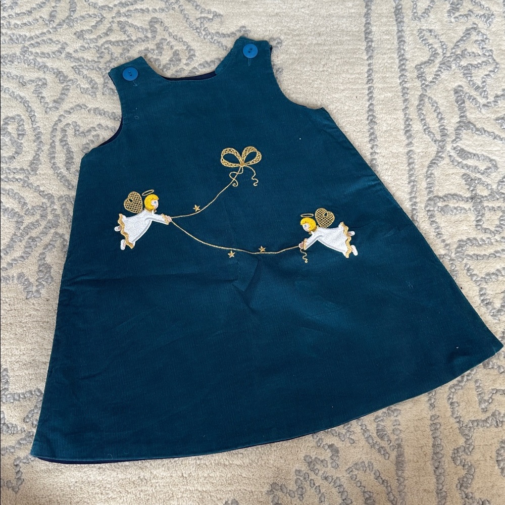 Mulberry Teal Corduroy Garment with Angel Embroidery